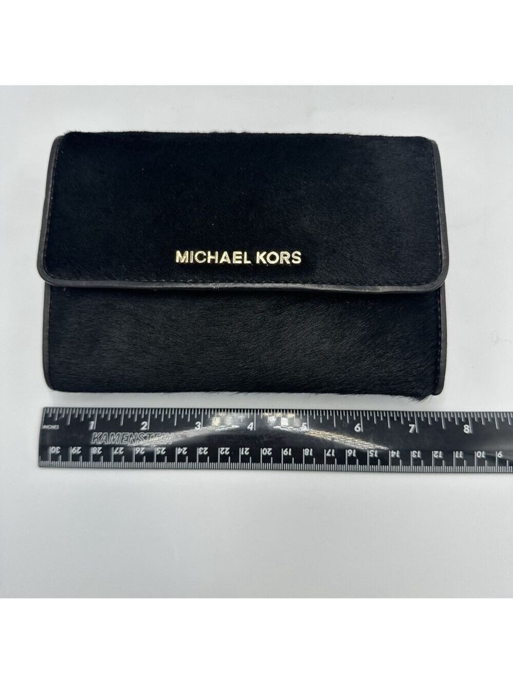 Michael Kors Crossbody Bag Black Calf Hair Jet Set Small Elegant Evening Purse - Picture 14 of 16